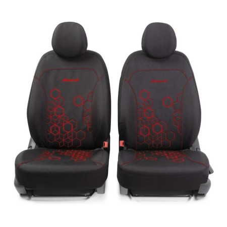 Hoologram Auto-Cherkhly, Material Jacquard Material with Figure embroidery, 2 mm foam, 3D, 11 objects, 5 head restraints, 2 lightning, Airbag black and red-1
