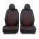 Hoologram Auto-Cherkhly, Material Jacquard Material with Figure embroidery, 2 mm foam, 3D, 11 objects, 5 head restraints, 2 lightning, Airbag black and red