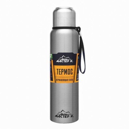 Thermos, 1 l, the journey "Master K.", with a mug, with a strain, retains heat 24 hours-1