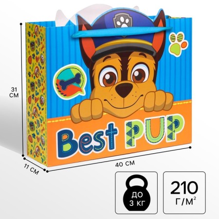 Gift package "Best PUP" 31x40x11 cm, packaging, puppy patrol