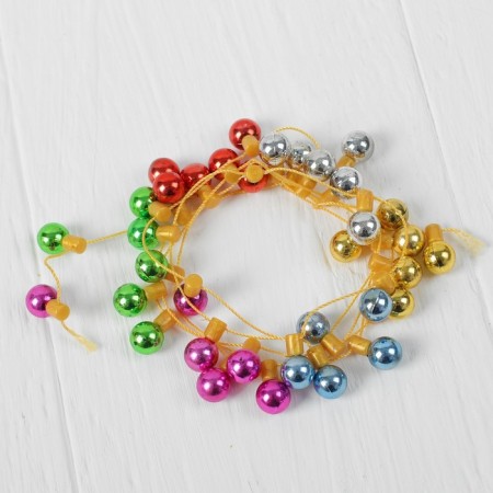 Miniature Puppet "garland - ball", length 1 meter, toy: 1.5 × 0.8 cm, Mix color