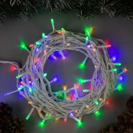 Garland "thread" 10 m, IP44, white thread, 100 LED, glow of multi, 8 modes, 220 V