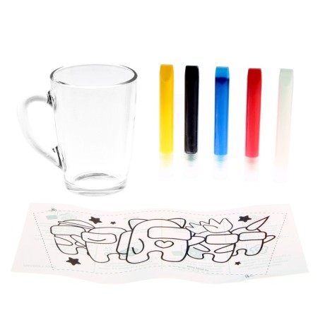 Muging mugs with stained glass paints "Adventures in space"-2