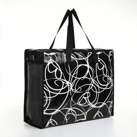 Household bag without fastening, black color