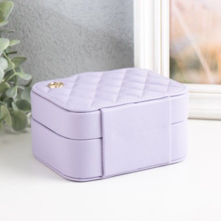 Casket to the leatherette for jewelry "Stygian matte" lilac 12x10x6.3 cm-3