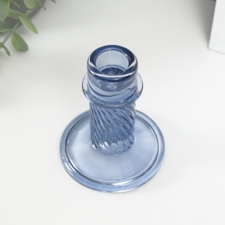 Glass of glass per 1 candle "stream" blue d = 2 cm 10x10x8 cm-2