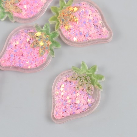 Shaker for the work of acrylic "Strawberry" with glitter 0.5x3x4.2 cm