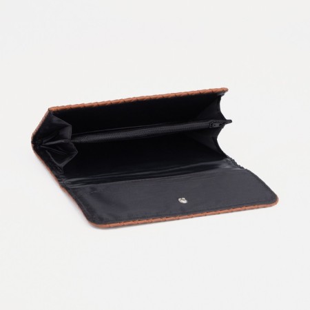 Women's wallet on the button, brown color-2