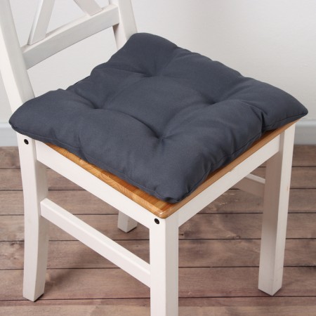 Siddle on a chair with ties - 2pcs. Dolyana col. graphite 40x40 cm, 100% p/e, Gabardin 153 g/m2