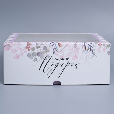 Capcake box, confectionery packaging with a window, 9 cells "Wreath", 25 x 25 x 10 cm-2