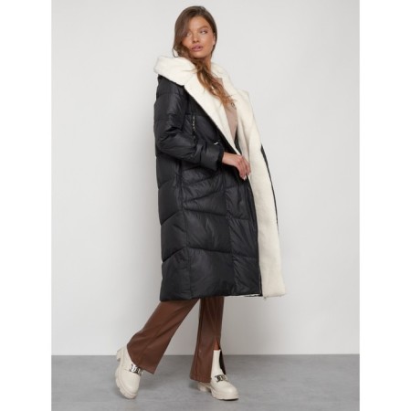 Coat insulated winter female, size 48, black color-22