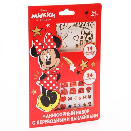 Manicure set with translation stickers "Minnie Mouse"-4