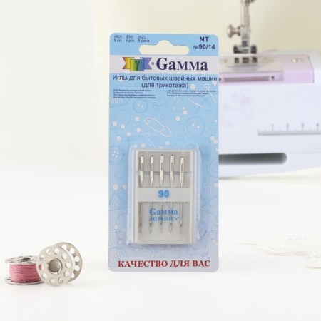 Needles for household sewing machines, for knitwear, No. 90/14, 5 pcs, NT-4