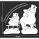 Decorative sticker for windows "Bear on Sanks" 55x60 cm