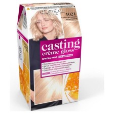 Краска-уход для волос L'oreal Casting Creme Gloss, без аммиака, оттенок 1021 светло-светло русый перламутровый
