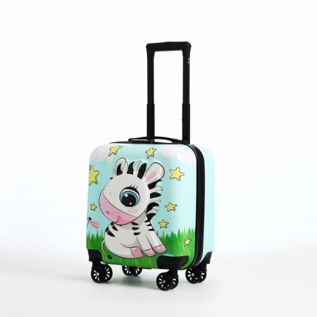 Small 18 suitcase, lightning department, 4 wheels, turquoise color