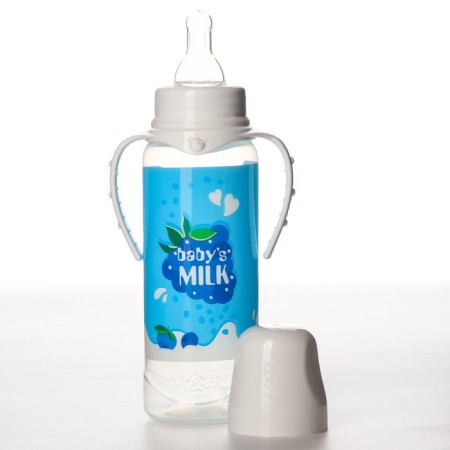 A bottle of feeding "Dairy cocktail", classic throat, 250 ml., 0 months, cylinder, with handles-3