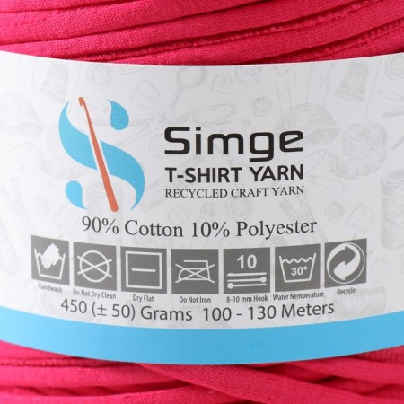 Knitted yarn secondary 90% cotton, 10% p/e, 100m/450 ± 50 g (fuchsia) mix-4