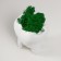 Concrete Kashpo "tooth" with moss white 7.5x6.5x9.5 cm (moss green stabilized)