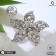 Brooch "Flower" wish, white color in silver