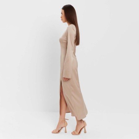Women's silk dress Mist: Classic Collection p. 44, beige color-1