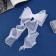 Hair clip "Schoolgirl" bow 12x30 cm, white in strip