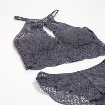 Female set (top, panties) Gray color, size 42-44-1