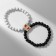 Bracelets "Demetrons" Heart with beads, black and white color, ball No. 8, D = 6.5 cm