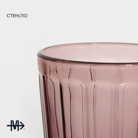 Glass glass Magistro "La-Channel", 350 ml, pink color-1
