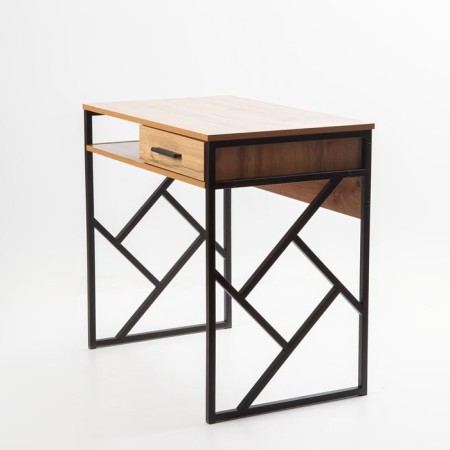 Written table Frame New, 800 × 510 × 760 mm, with a box and shelf, oak vanan / ferrous metal-7