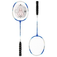 Badminton rackets onlytop, aluminum, set 2 pcs., In a case, blue/white color