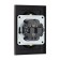 Two -seater socket Tot Glossy Glass, 16 A, hidden, with salary, glass, black