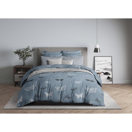 Black and White Butterflies Bed Lowwind, size 200x214 cm, 215x220 cm, 50x70 cm - 2 pcs