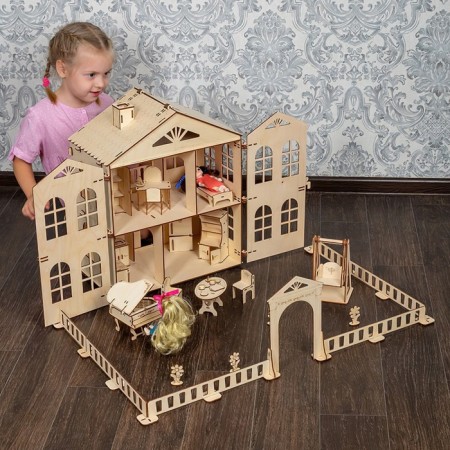 Designer Puppet House "Swing" for medium -sized furniture dolls-2