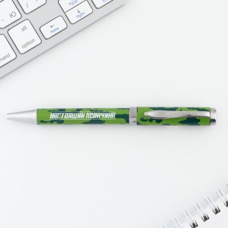 Metal pen "Real man", blue paste 1.0 mm-1