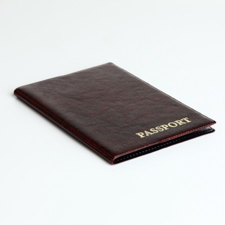 Passport cover, dark red color-3