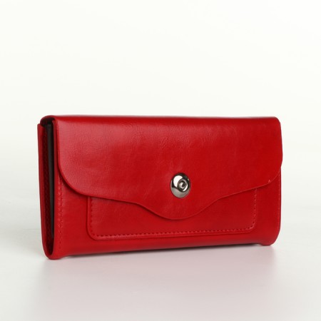 Women's wallet on magnet, red color