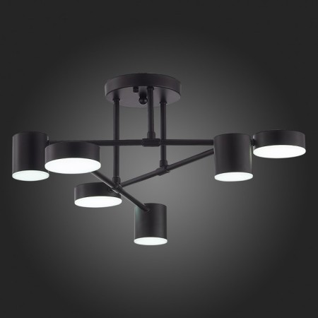 Ceiling EVOLUCE lamp. Sle201042-06. Nobel. 6x7 W, LED, 4000K, 3024 LM, 57x57x25 cm, black color-8