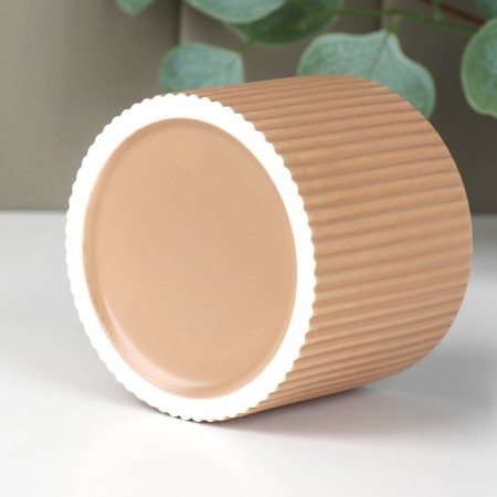 Ceramic can for bulk products “Smoke”, 12 × 10 cm, beige color-2