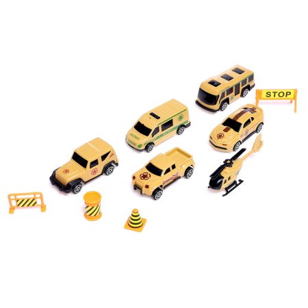 Truck "Carrier", included 6 cars and road signs-4
