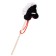 Soft toy "horse-horseman", on a stick, mix, black color