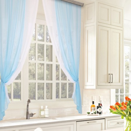 A set of curtains for the kitchen Witerra Lydia 250x160cm, Blue, PE100%