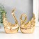 Souvenir Ceramics "Two Swan - Love" Gold set 2 pcs 9.2x8.3 8x7.2x12.5 cm