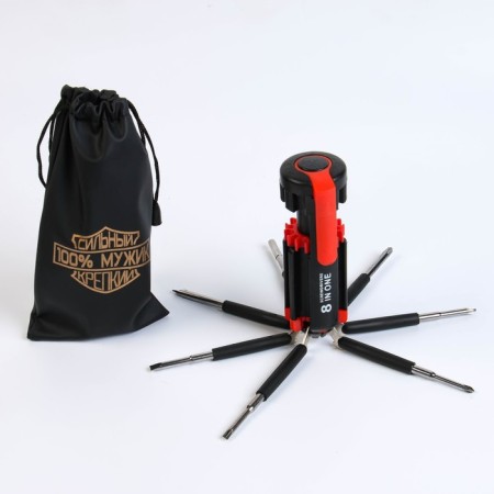 The lantern is multifunctional, multitul 8 in 1 "100 % man", 12 x 4 cm, 3 aa