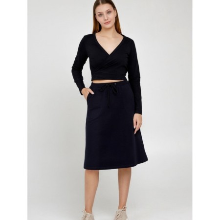 Female skirt, size 52, dark blue color