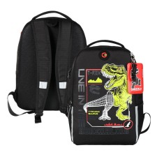 School backpack, 38 x 29 x 16 cm, Grizzly, ergonomic back, black