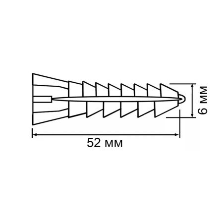 Tundra dowel, for foam concrete, folding, nylon, 6x52 mm, 250 pcs-6