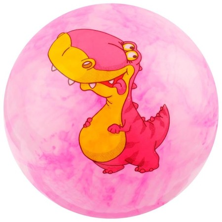 Children's ball "Dinosaurics", D = 25 cm, 60 g, pink color, Mix drawing-6
