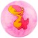 Children's ball "Dinosaurics", D = 25 cm, 60 g, pink color, Mix drawing