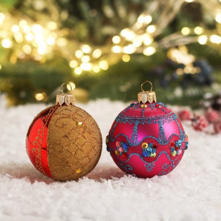 New Year's ball "prestige" 6cm mix-2
